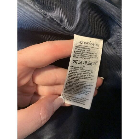 Banana Republic Icon Captain Blazer Navy Blue Lion Gold Buttons 2 Petite Xs - Picture 9 of 10